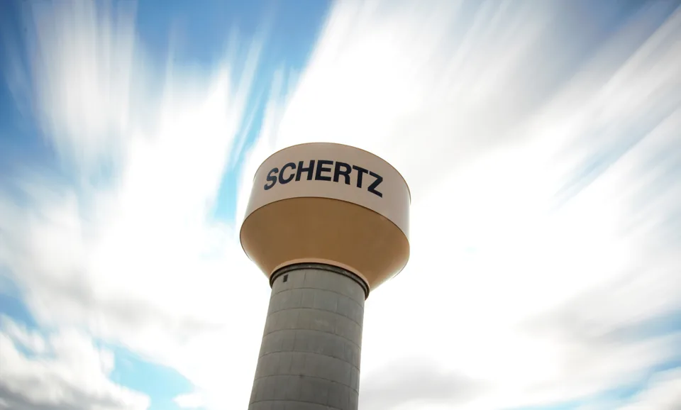 A view of the Schertz water tower.