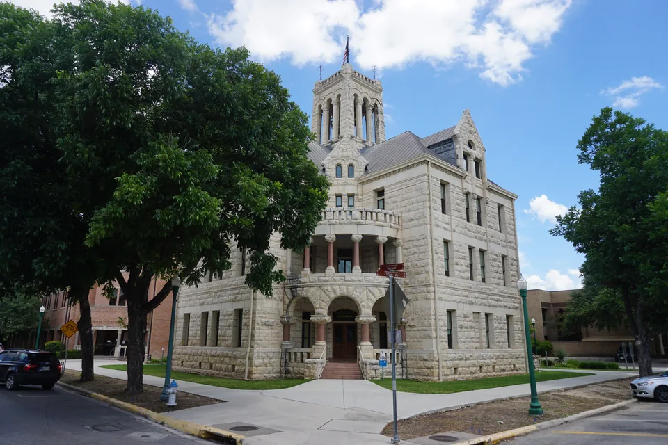 A view of the Comal County Courthouse in downtown New Braunfels.
